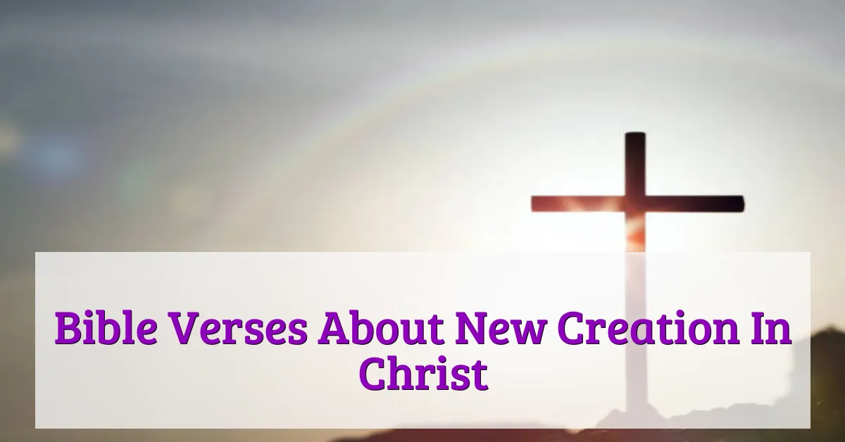 Bible Verses About New Creation In Christ