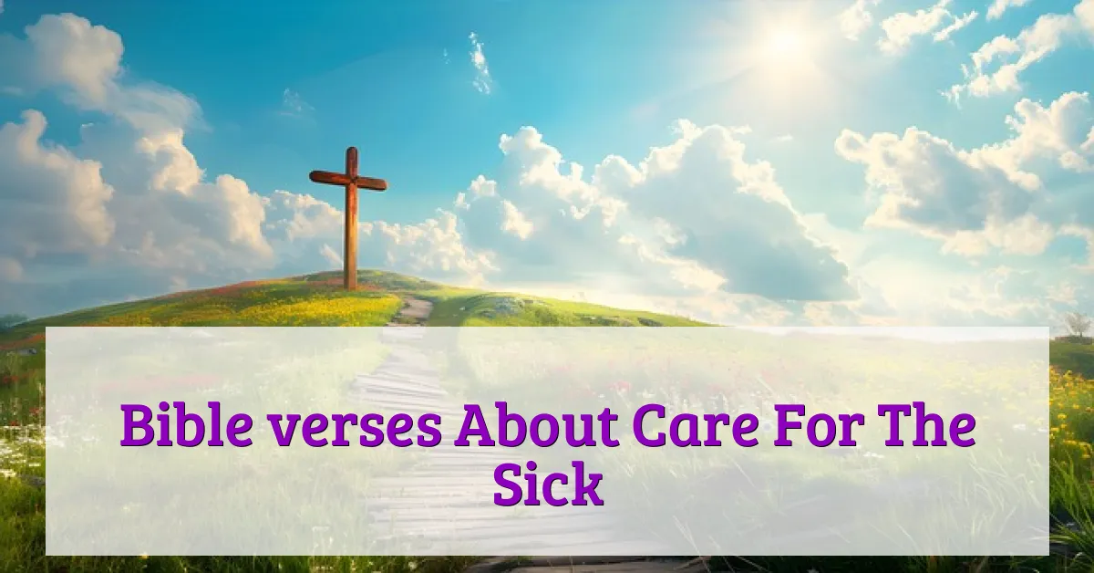 Bible verses About Care For The Sick