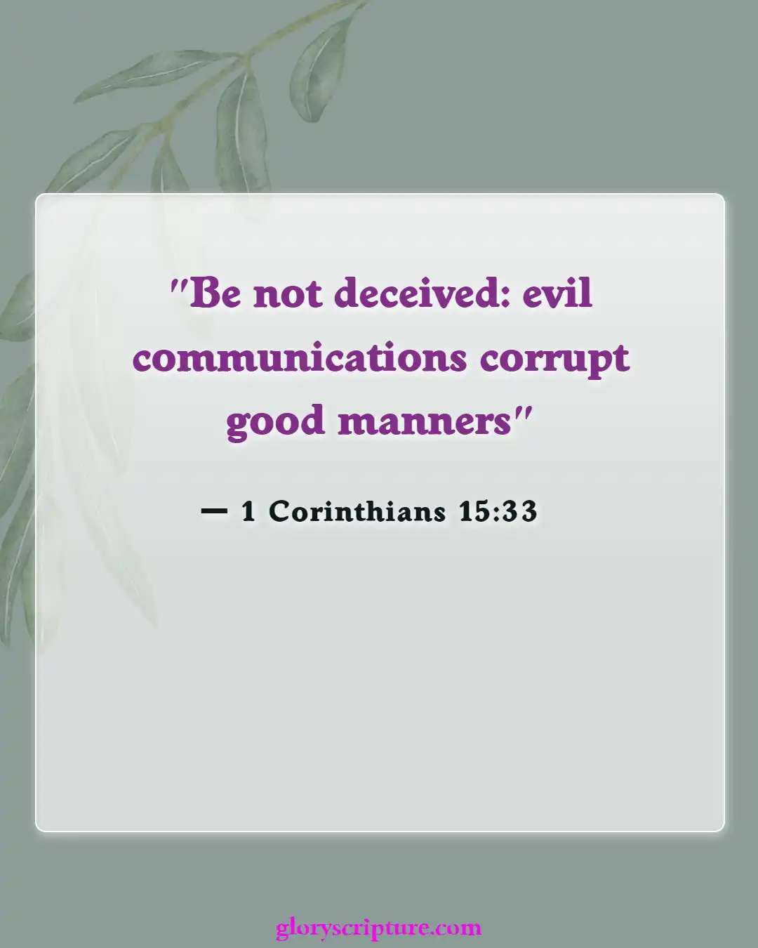 Bible verses About Effects Of Sin (1 Corinthians 15:33)