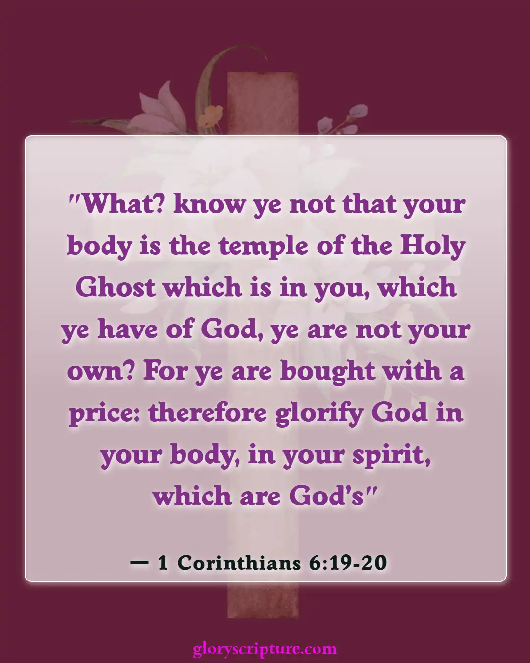 Bible Verses About Thoughts Of Suicide (1 Corinthians 6:19-20)