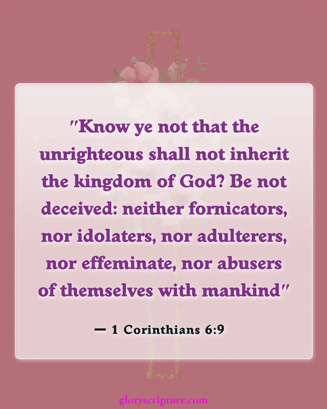 Bible Verses About Entering Gates Of Heaven (1 Corinthians 6:9)