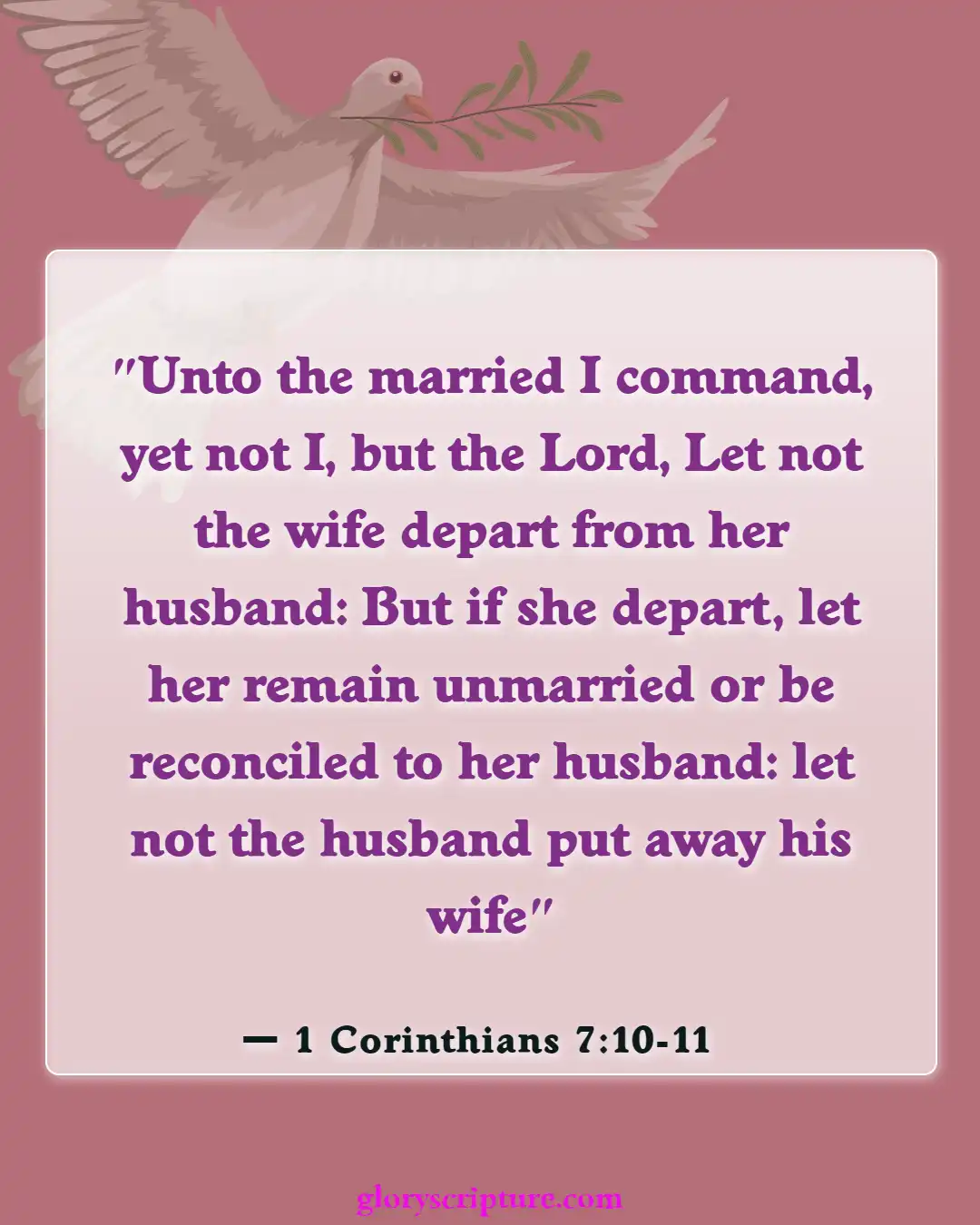 Bible verses About Divorce And Adultery (1 Corinthians 7:10-11)