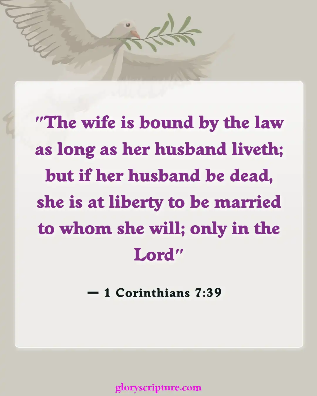 Bible verses About Divorce And Adultery (1 Corinthians 7:39)