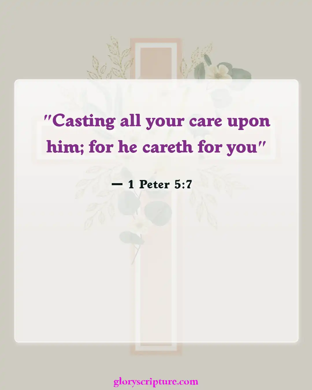 Bible verses About Peace Of Mind (1 Peter 5:7)