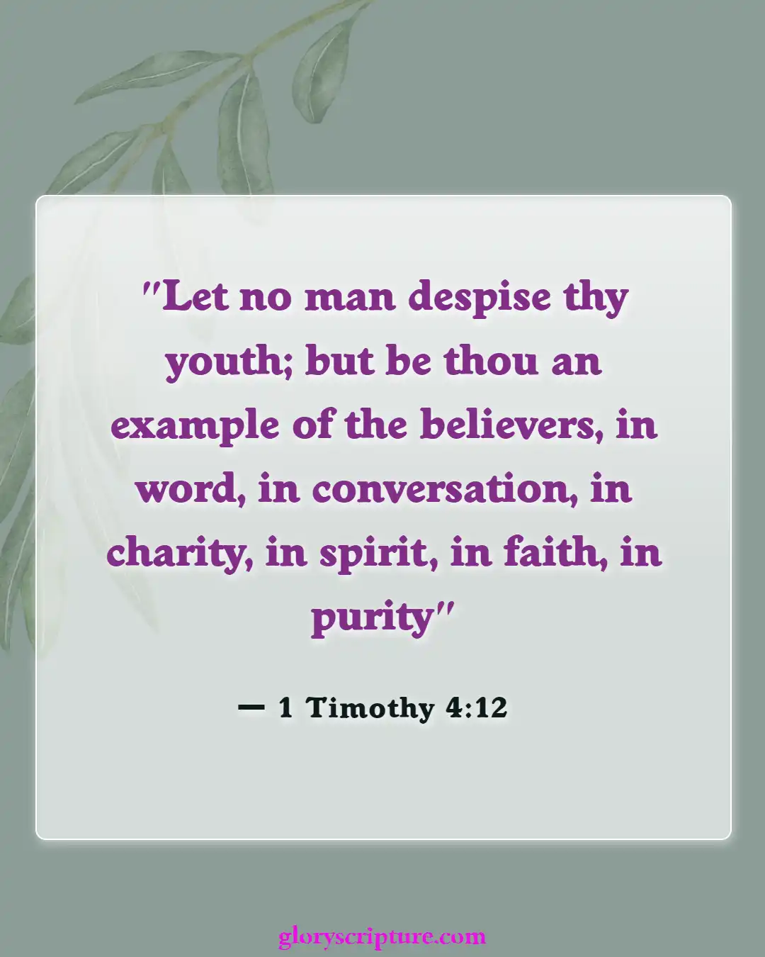 Bible Verses About Giving To Others (1 Timothy 4:12)