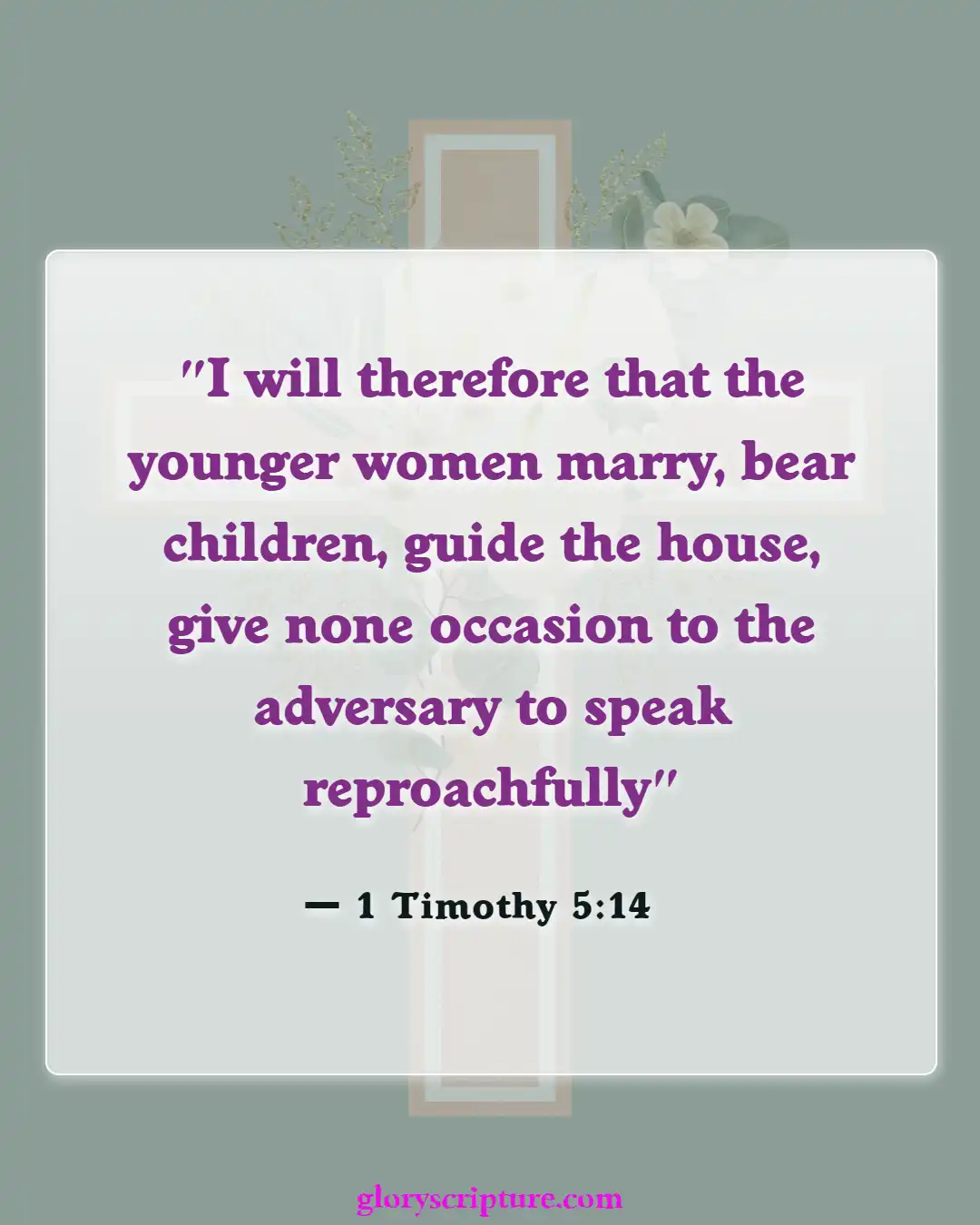 Bible verses About Divorce And Adultery (1 Timothy 5:14)