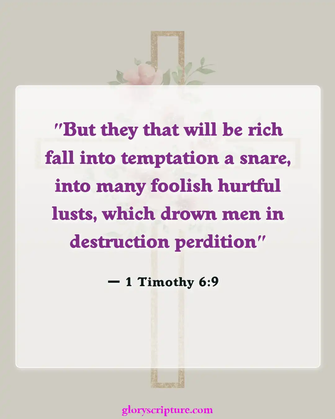 Bible Verses About Overcoming Greed (1 Timothy 6:9)