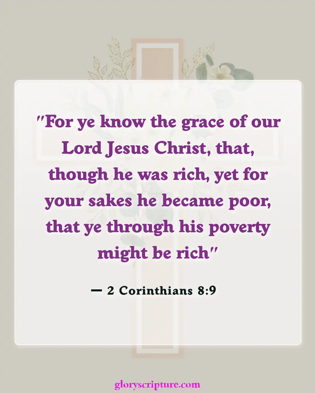 Bible Verses About God’s Unmerited Favor (2 Corinthians 8:9)