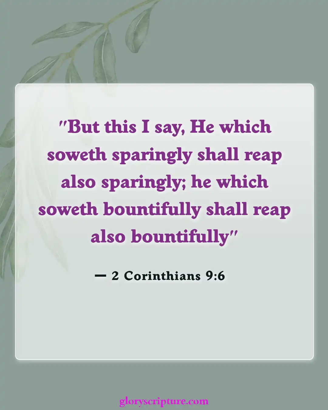 Bible Verses About Giving To Others (2 Corinthians 9:6)