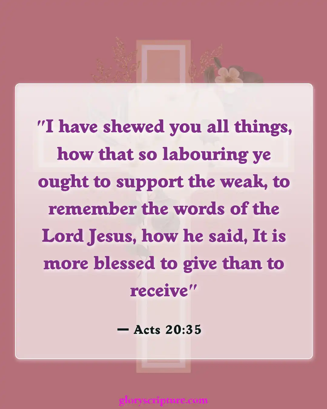 Bible Verses About Overcoming Greed (Acts 20:35)