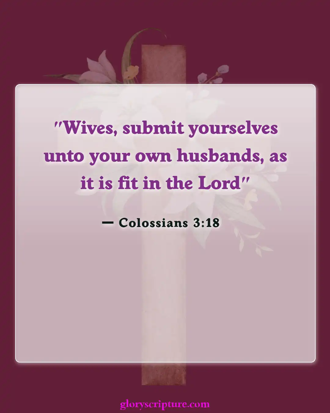 Bible Verses About Wife Duties (Colossians 3:18)