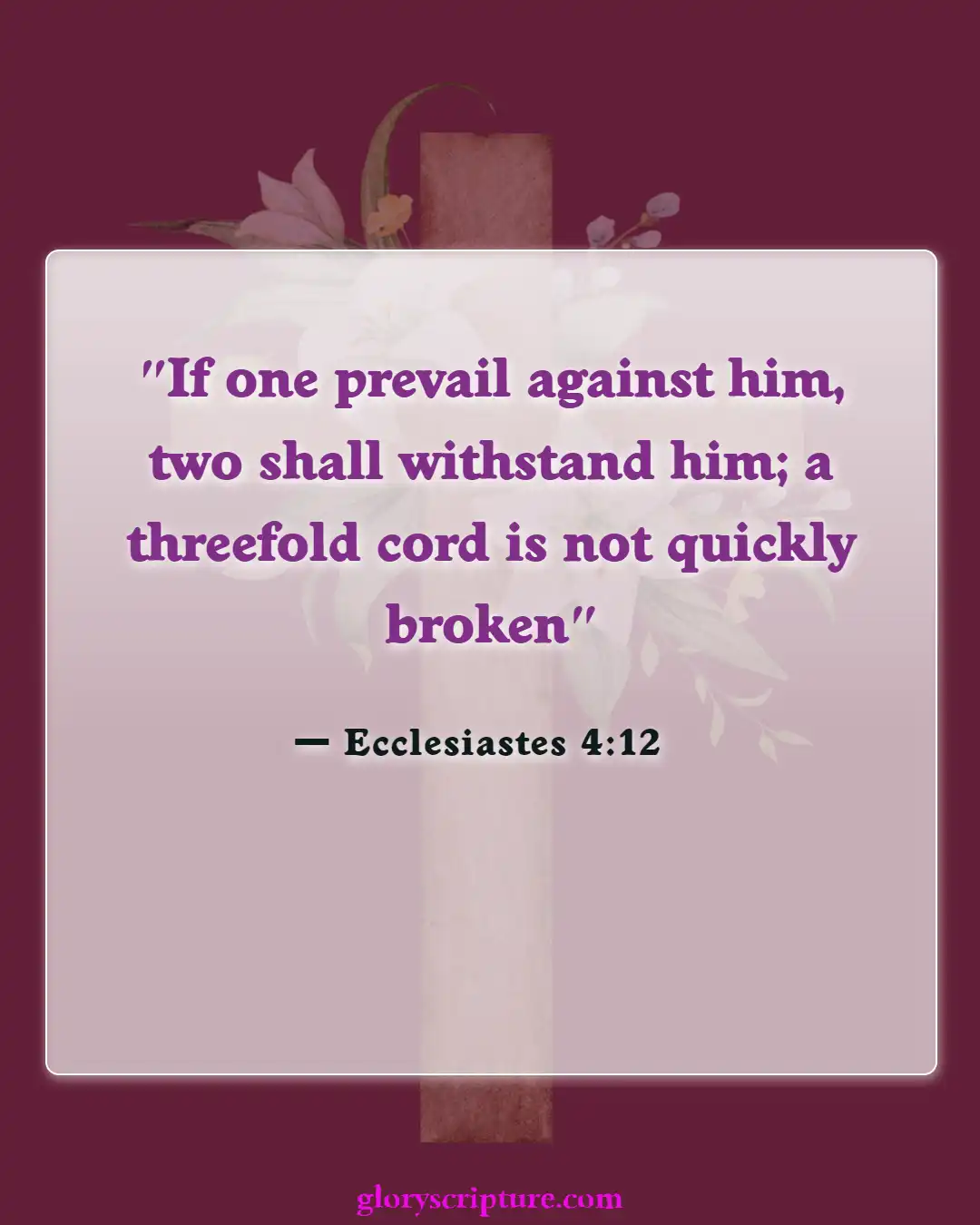 Bible verses About Divorce And Adultery (Ecclesiastes 4:12)