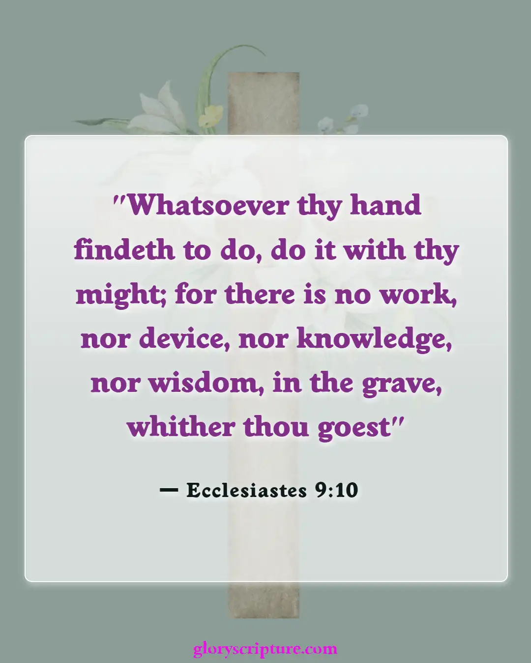 Bible Verses About Giving To Others (Ecclesiastes 9:10)
