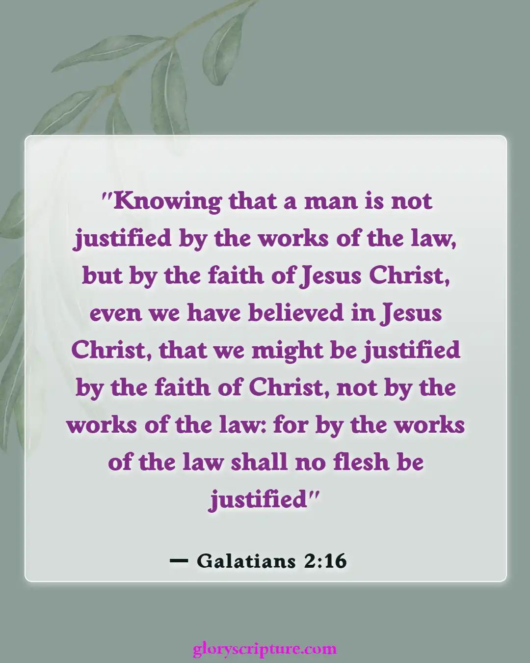Bible Verses About Entering Gates Of Heaven (Galatians 2:16)