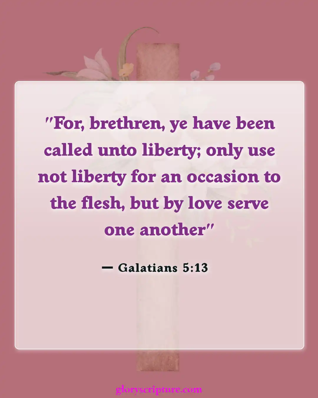 Bible verses About Care For The Sick (Galatians 5:13)