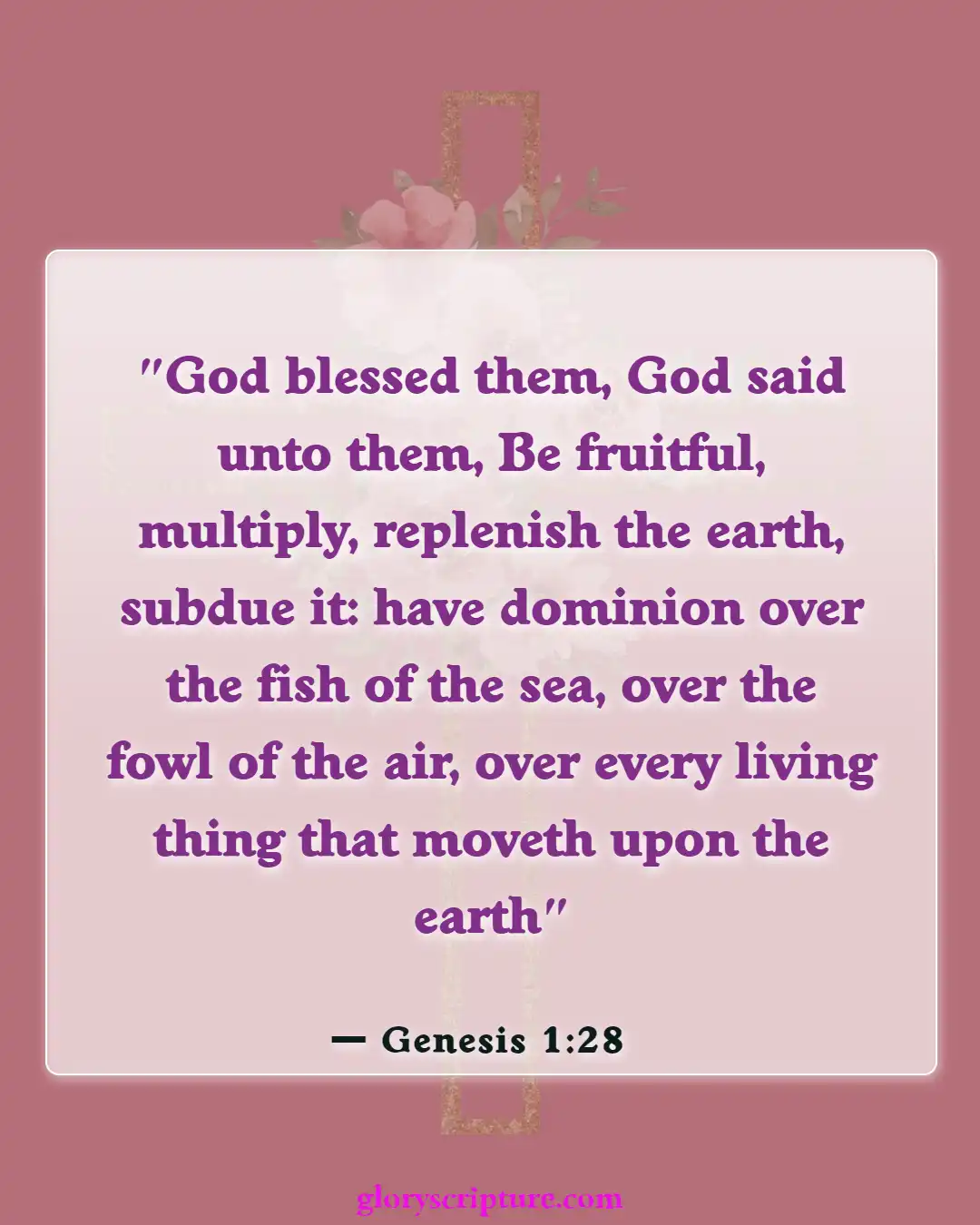 Bible Verses About Marriage Between Man And Woman, (Genesis 1:28)