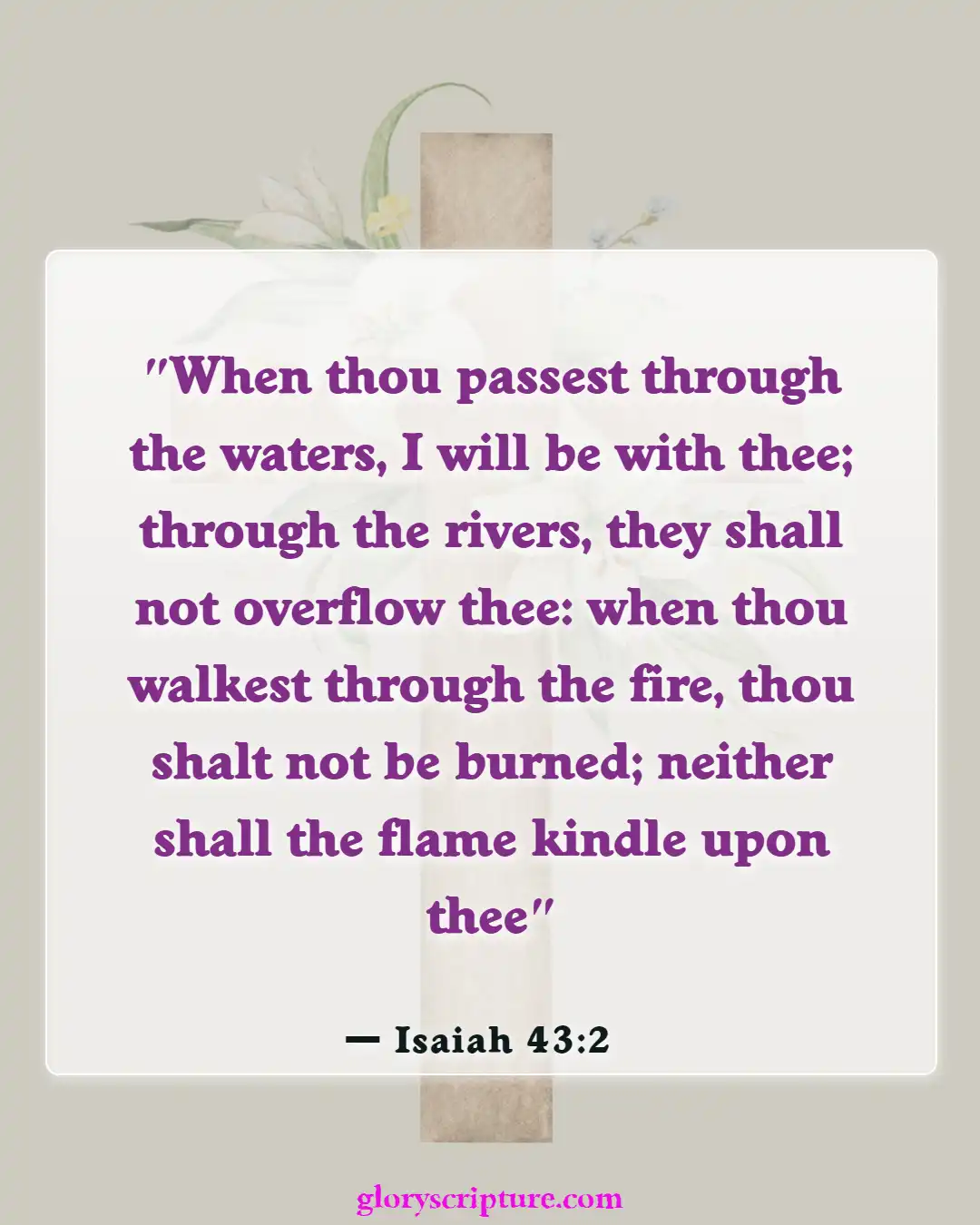 Bible Verses About When You Are At Your Lowest (Isaiah 43:2)