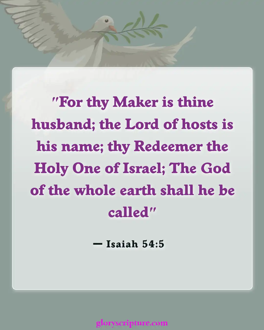 Bible Verses About Marriage Between Man And Woman, (Isaiah 54:5)