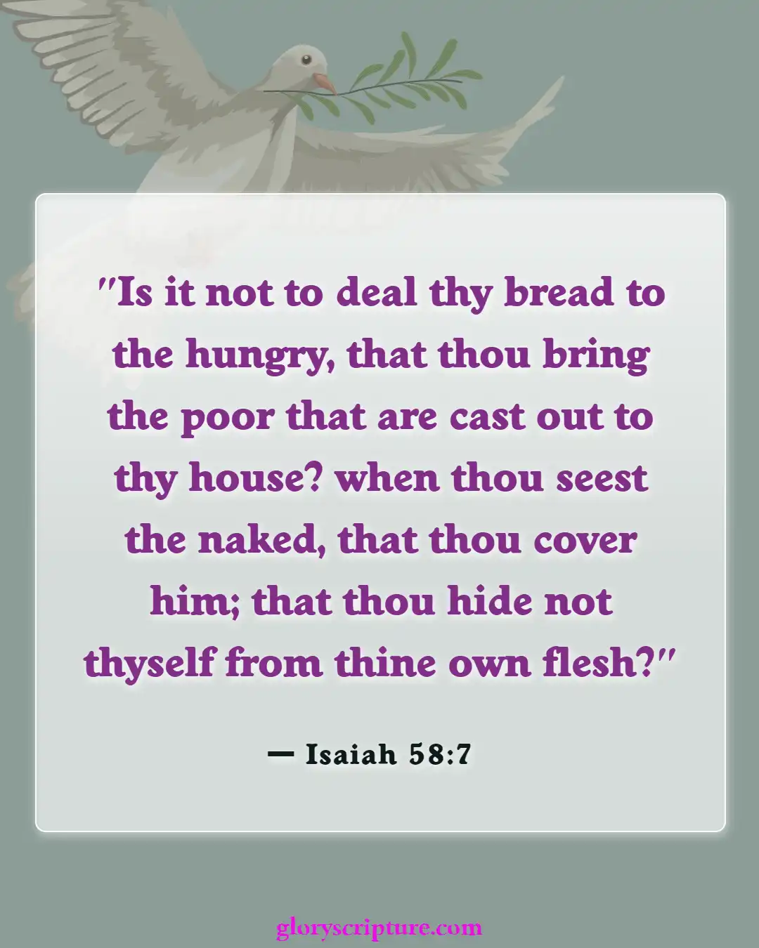 Bible Verses About Giving To Others (Isaiah 58:7)