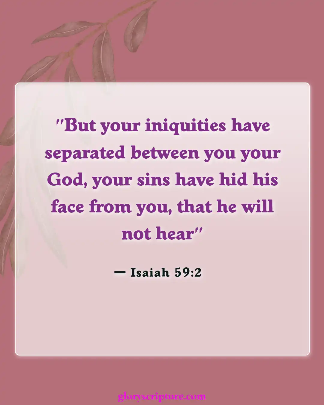 Bible verses About Effects Of Sin (Isaiah 59:2)