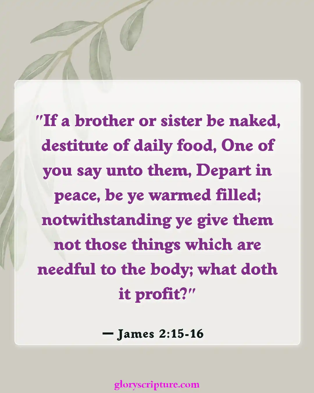 Bible Verses About Giving To Others (James 2:15-16)
