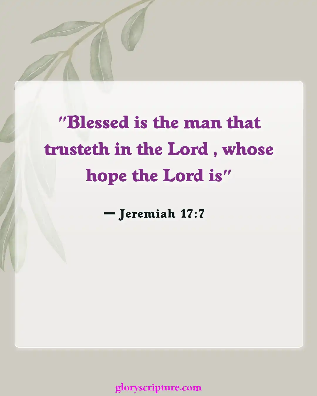 Bible Verses About Overcoming Greed (Jeremiah 17:7)