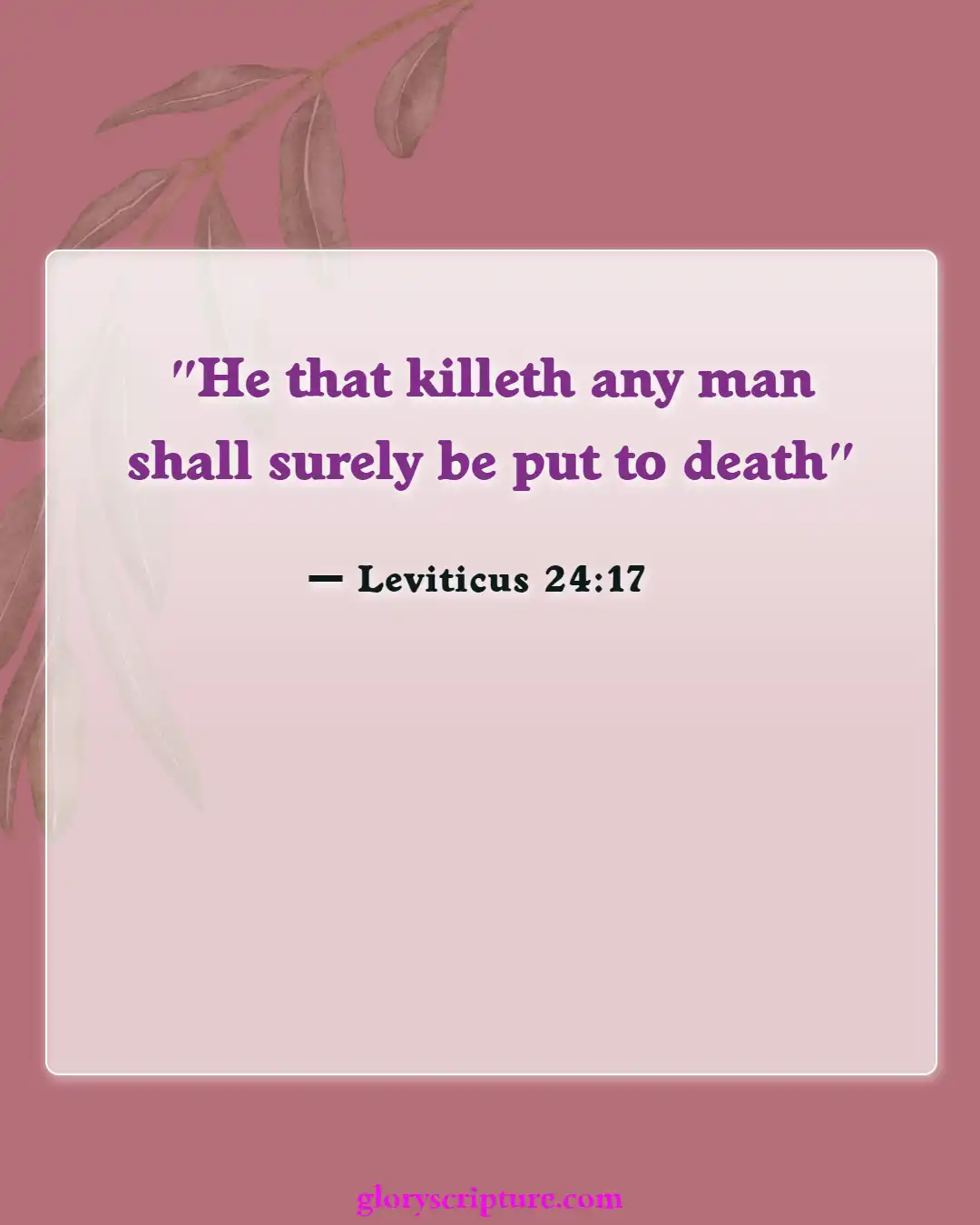 Bible Verses About Punishment For Murder (Leviticus 24:17)