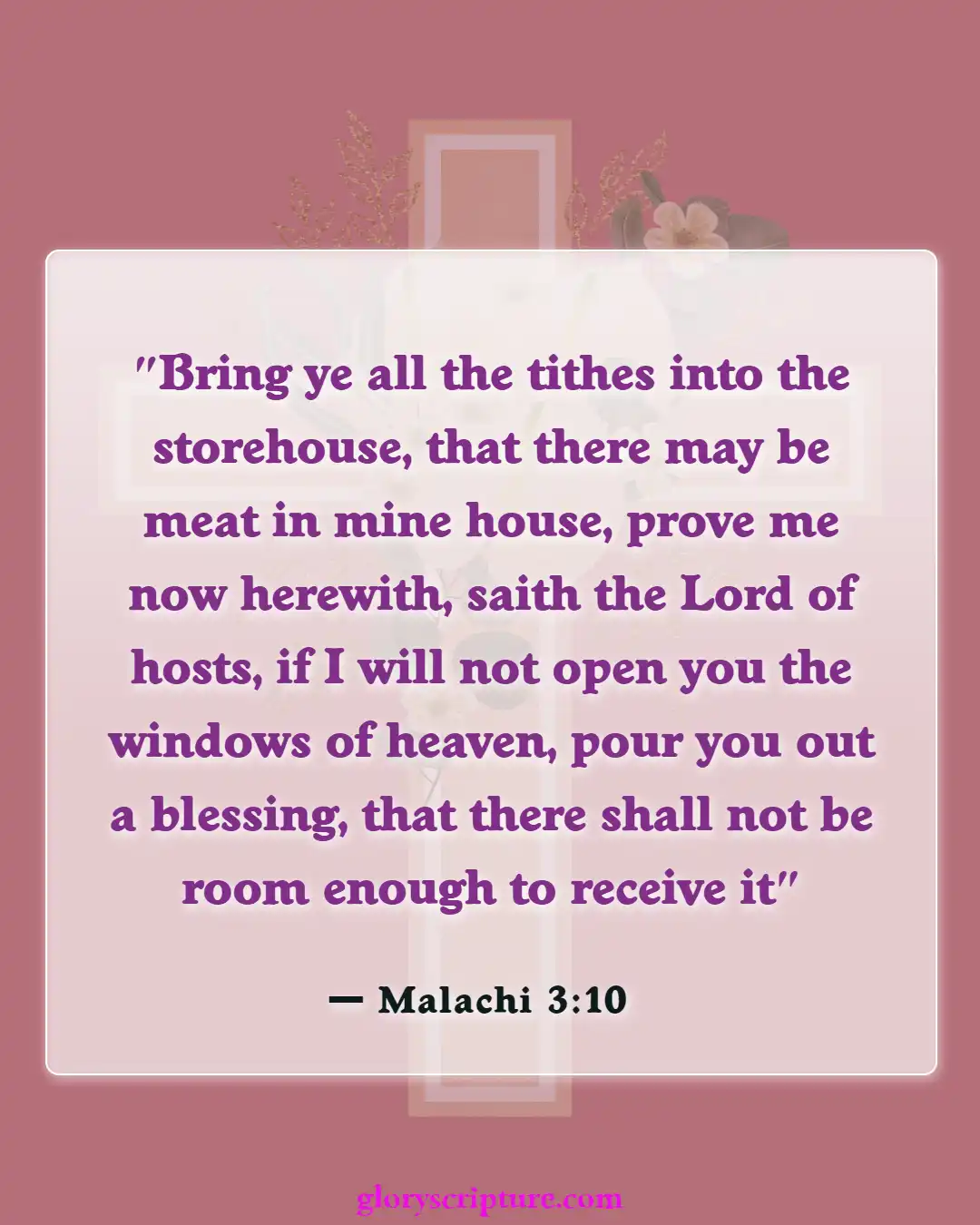 Bible Verses About Church Building, (Malachi 3:10)