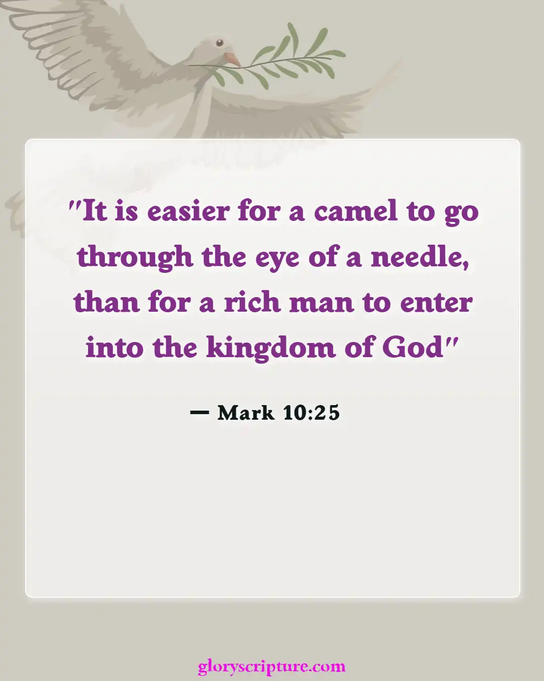 Bible Verses About Entering Gates Of Heaven (Mark 10:25)