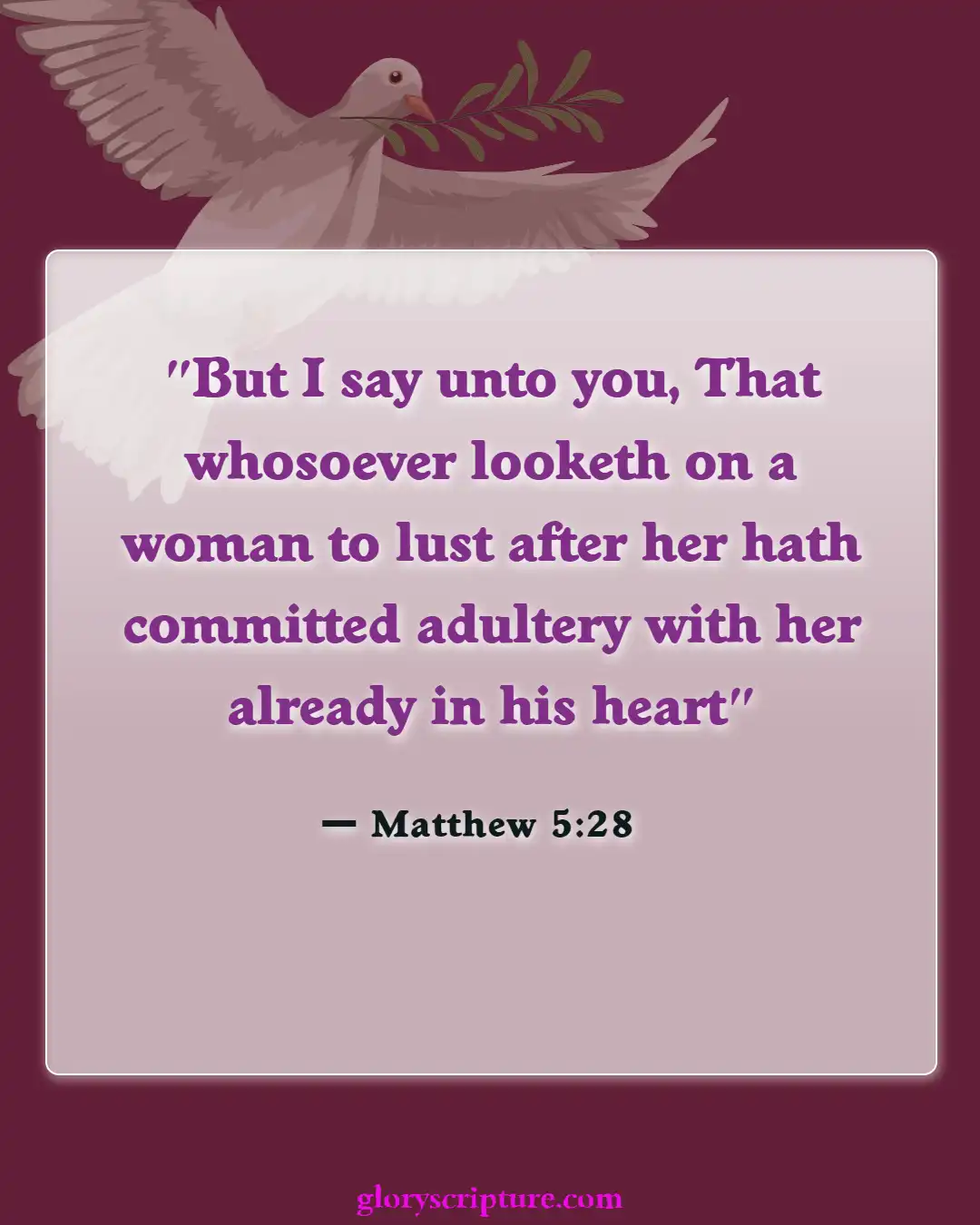 Bible verses About Divorce And Adultery (Matthew 5:28)