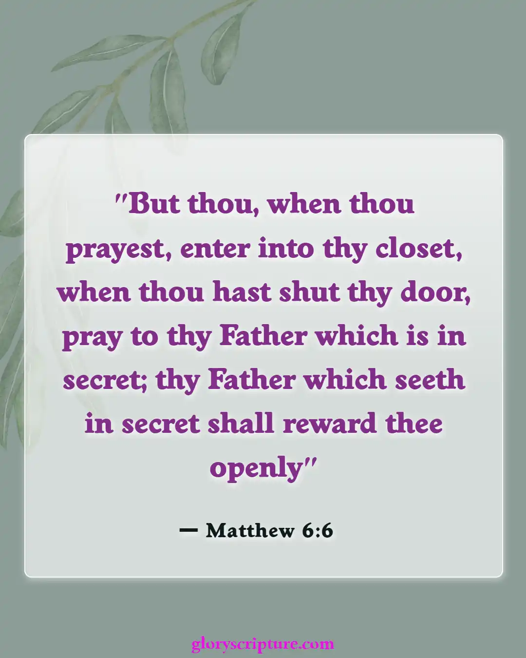 Bible Verses About Night Prayer (Matthew 6:6)