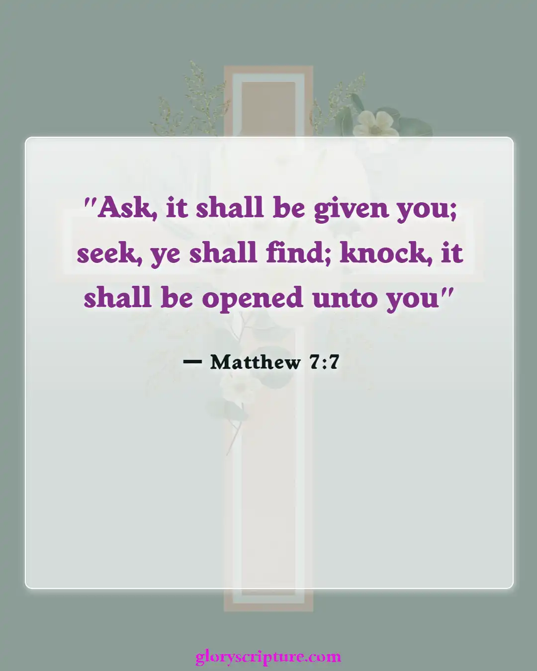 Bible Verses About Thoughts Of Suicide (Matthew 7:7)