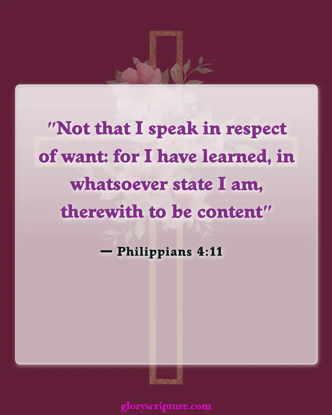 Bible Verses About Overcoming Greed (Philippians 4:11)