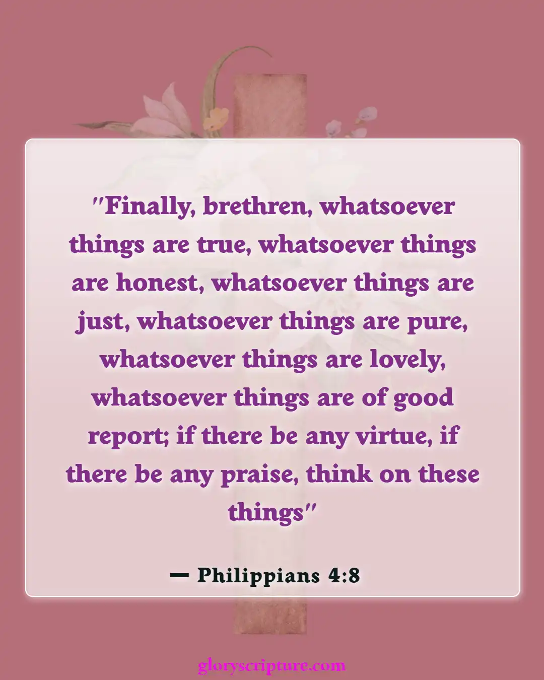 Bible verses About New Creation In Christ (Philippians 4:8)