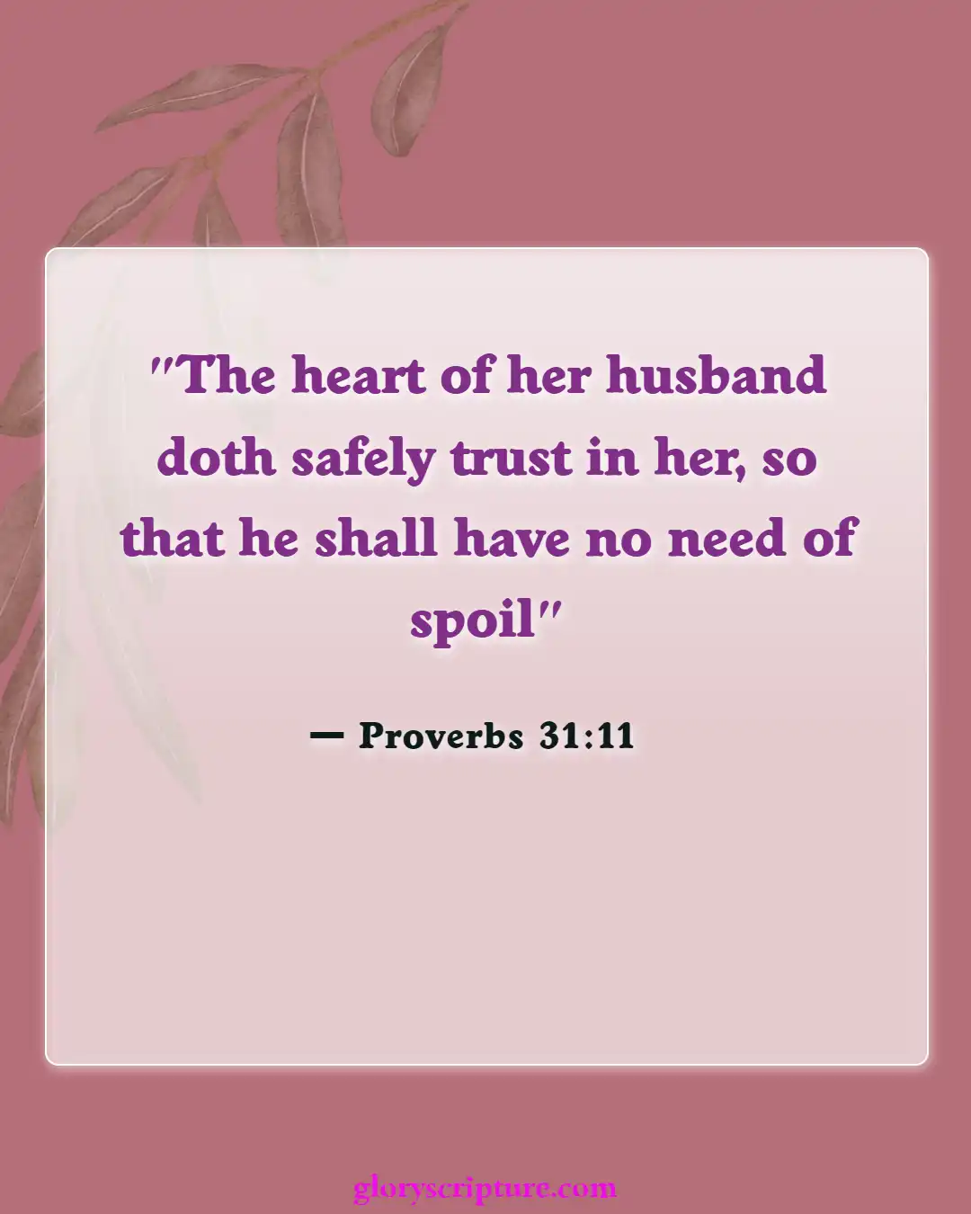 Bible Verses About Wife Duties (Proverbs 31:11)