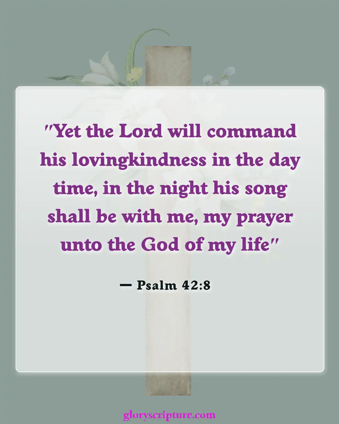Bible Verses About Night Prayer (Psalm 42:8)