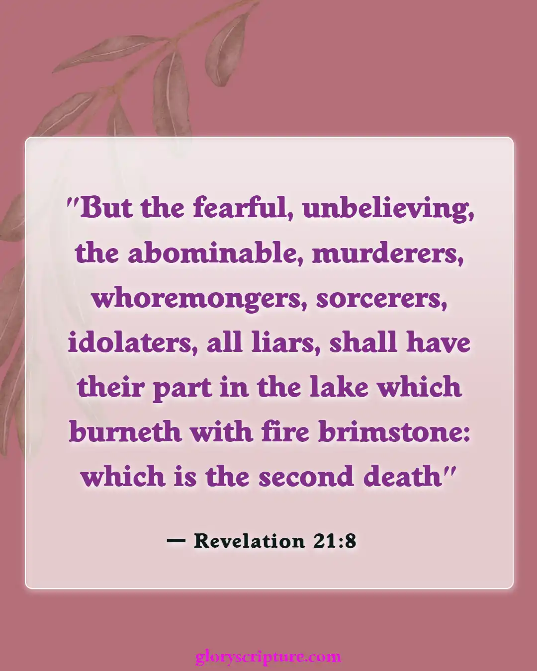 Bible Verses About Punishment For Murder (Revelation 21:8)