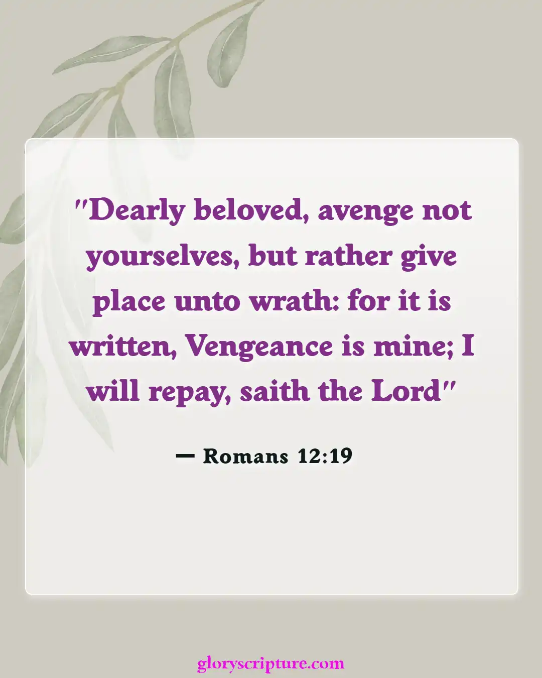 Bible Verses About Punishment For Murder (Romans 12:19)