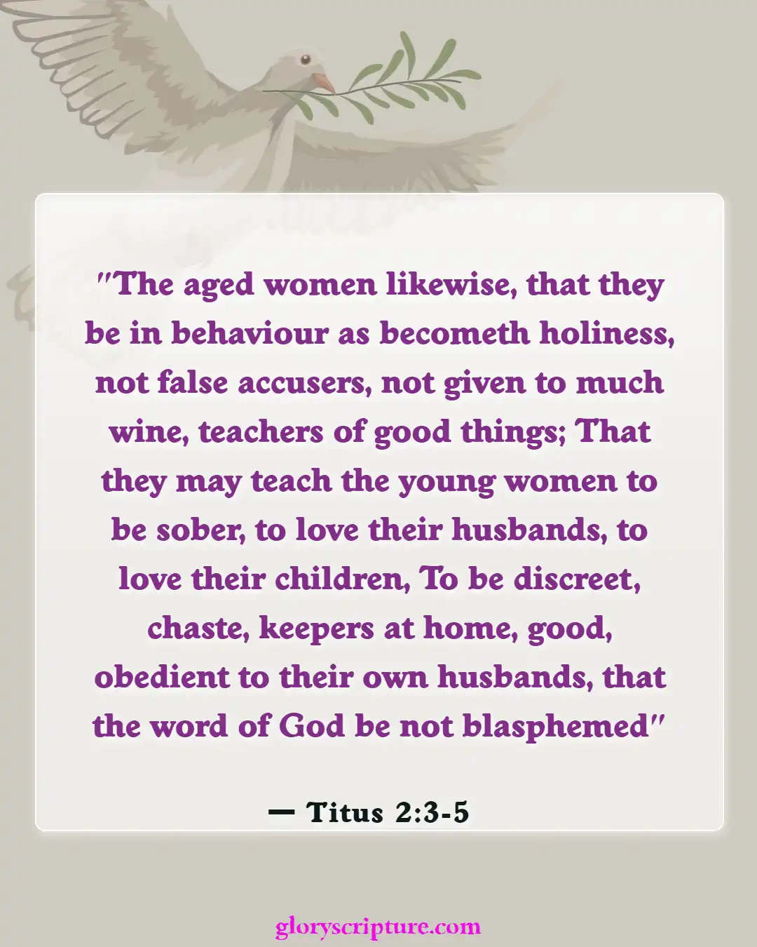 Bible Verses About Marriage Between Man And Woman, (Titus 2:3-5)