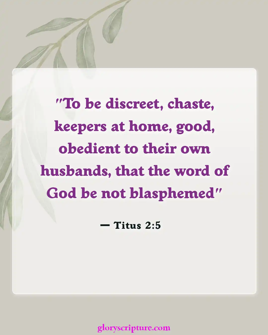 Bible Verses About Wife Duties (Titus 2:5)